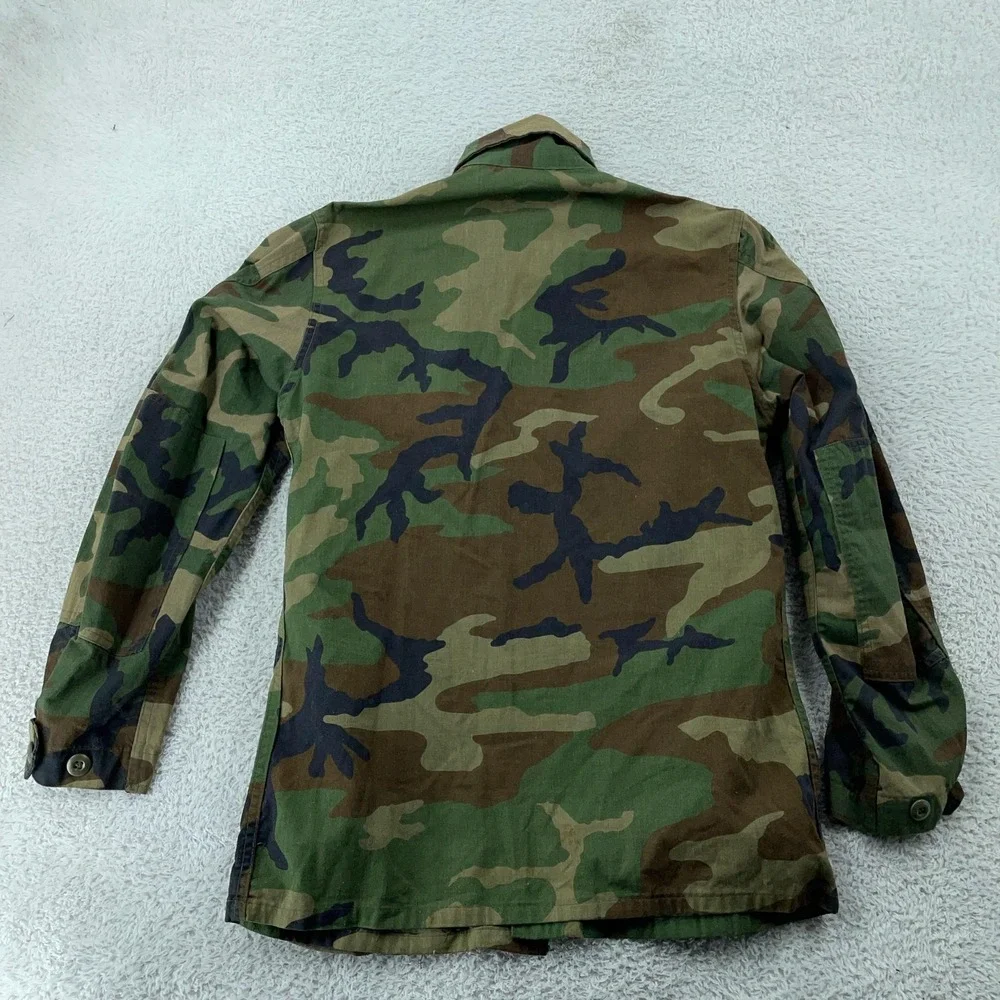Vintage U.S.‎ Army Jacket Mens Small Regular Woodland Camo BDU Combat Coat 80s
